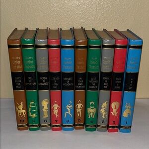 Complete 1962 Collier's Junior Classics Book Set. 1-10. Hardcover